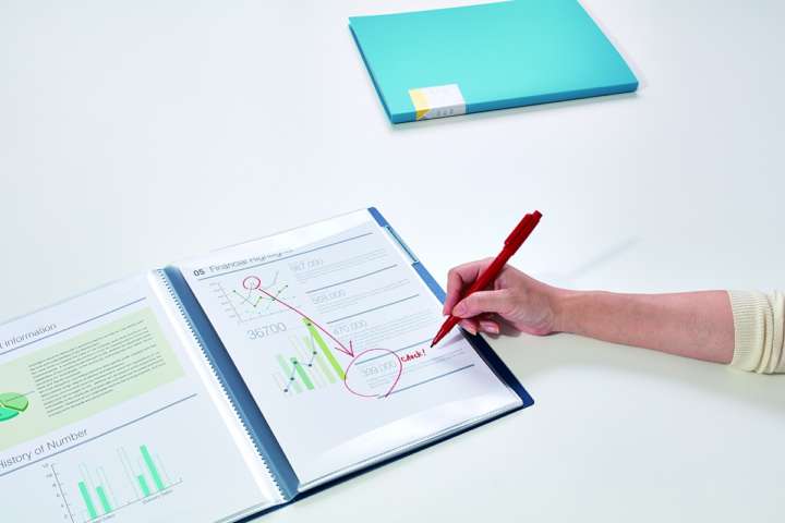 ファイル（上・下） キングジム:クリアーファイル カキコ ジャバラタイプ 24ポケット/黒