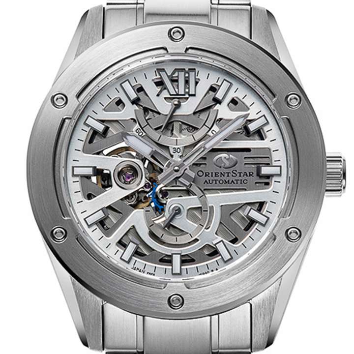 【稼働品】オリエントスター アバンギャルドセミスケルトン自動巻き腕時計 オリエントスター、最新ムーブメント搭載「アバンギャルドスケルトン