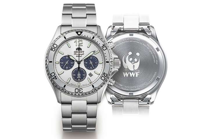 オリエントマコとWWFジャパンとのコラボモデルは裏蓋にパンダがいます