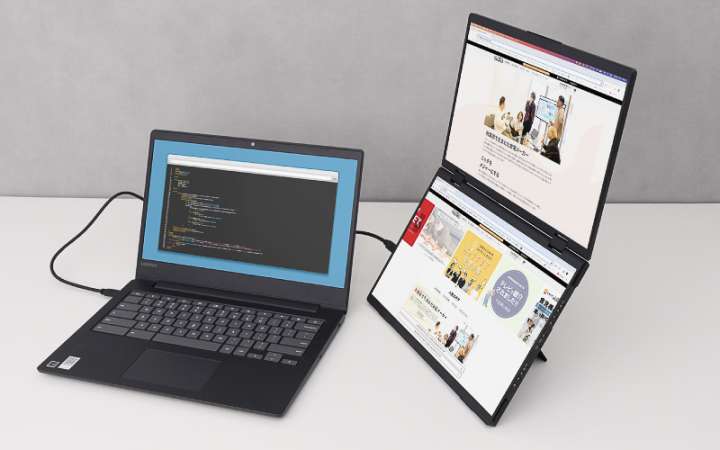 配線はPCとつなぐケーブル1本でOK！MacでもWinでも＋2画面で作業効率爆