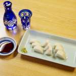▲「板わさ」と「菊正宗(1合)」。共に700円