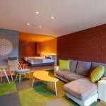 ▲全客室露天風呂付きの新館「凪の抄」は和モダンな装い