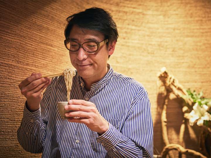 ▲3種の蕎麦の食べ比べに笑顔が止まりません