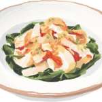 ▲「蒸し鶏の香味ソース」