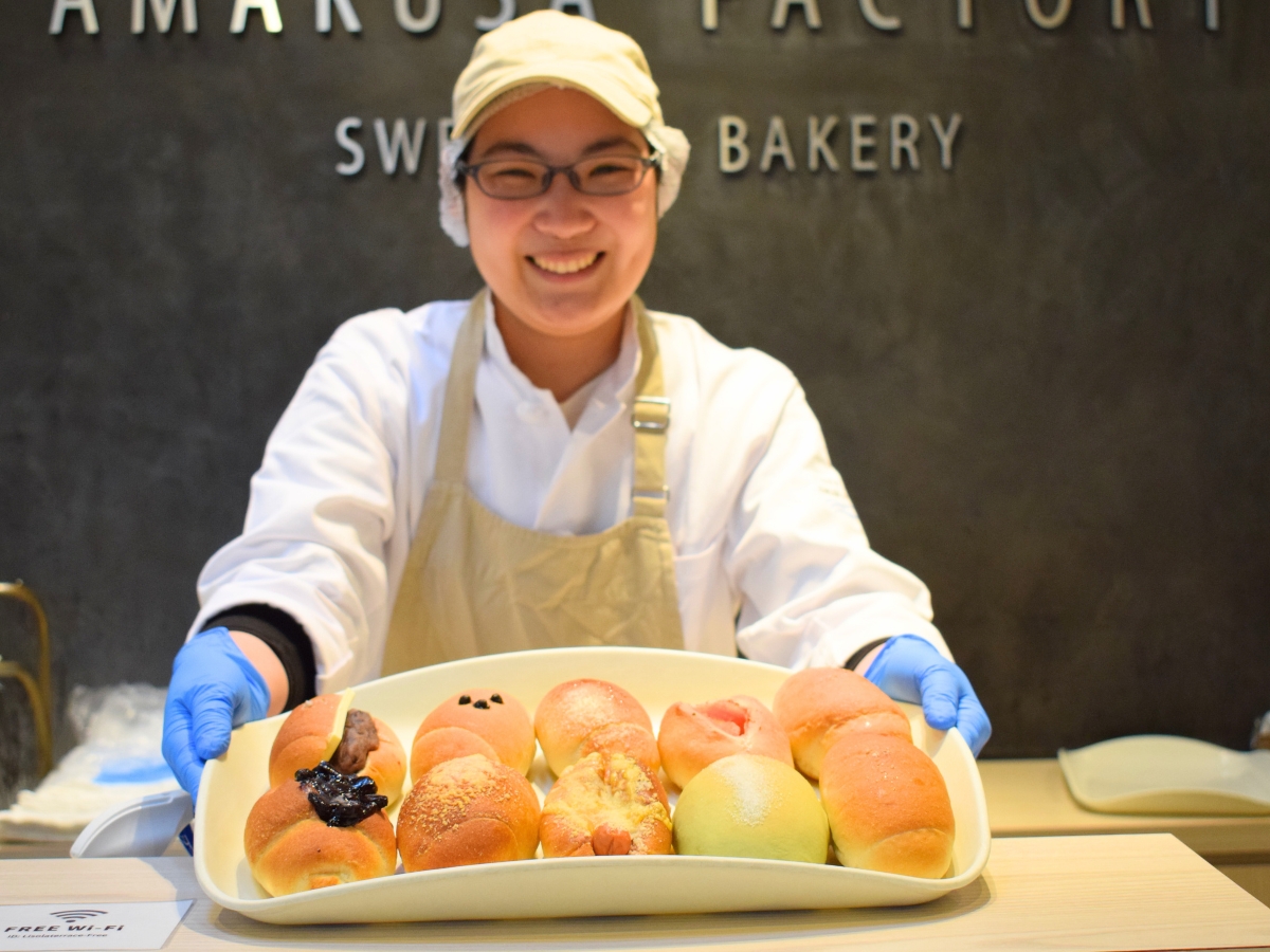 ▲商品は「塩パン」と塩パンをベースにしたアレンジ商品を用意。アレンジ商品は季節によって変わる