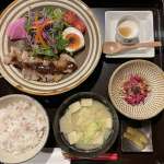 ▲潔く一種類のランチメニューは一汁三菜にスイーツが付きます